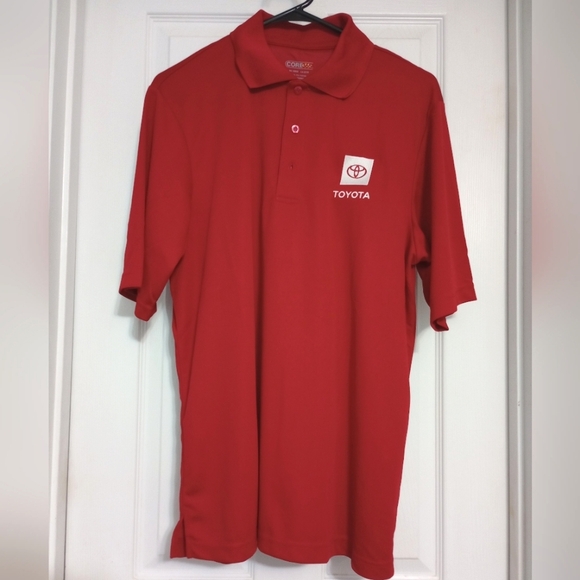 Toyota Logo Red Men's Polo Shirt Size Medium - Picture 4 of 13